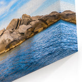 Mediterranean Art: Corsica - Coastal Rock Formations Under Blue Sky Print