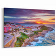 France Regional Art: Corsica - Vibrant Coastal Town at Sunset Scenic Print