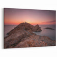 Corsican Landscape Art - Lighthouse at Sunset Over Rocky Coastline Print