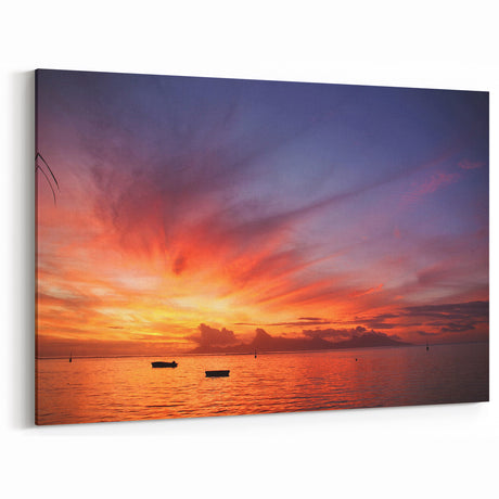 Tahiti Ocean Sunset - Serene Seascape Canvas Art