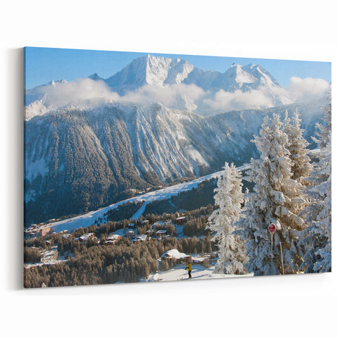 French Alps Photography – Snowy Forest and Majestic Mountains