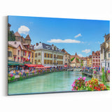 Scenic French Alps Prints - Vibrant French Canal and Colorful Architecture