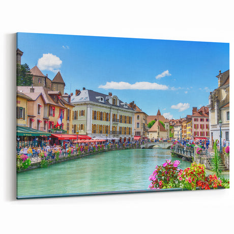 Scenic French Alps Prints - Vibrant French Canal and Colorful Architecture