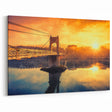 Lyon Cityscape Print - Scenic Sunset Over Rhône River Bridge Art