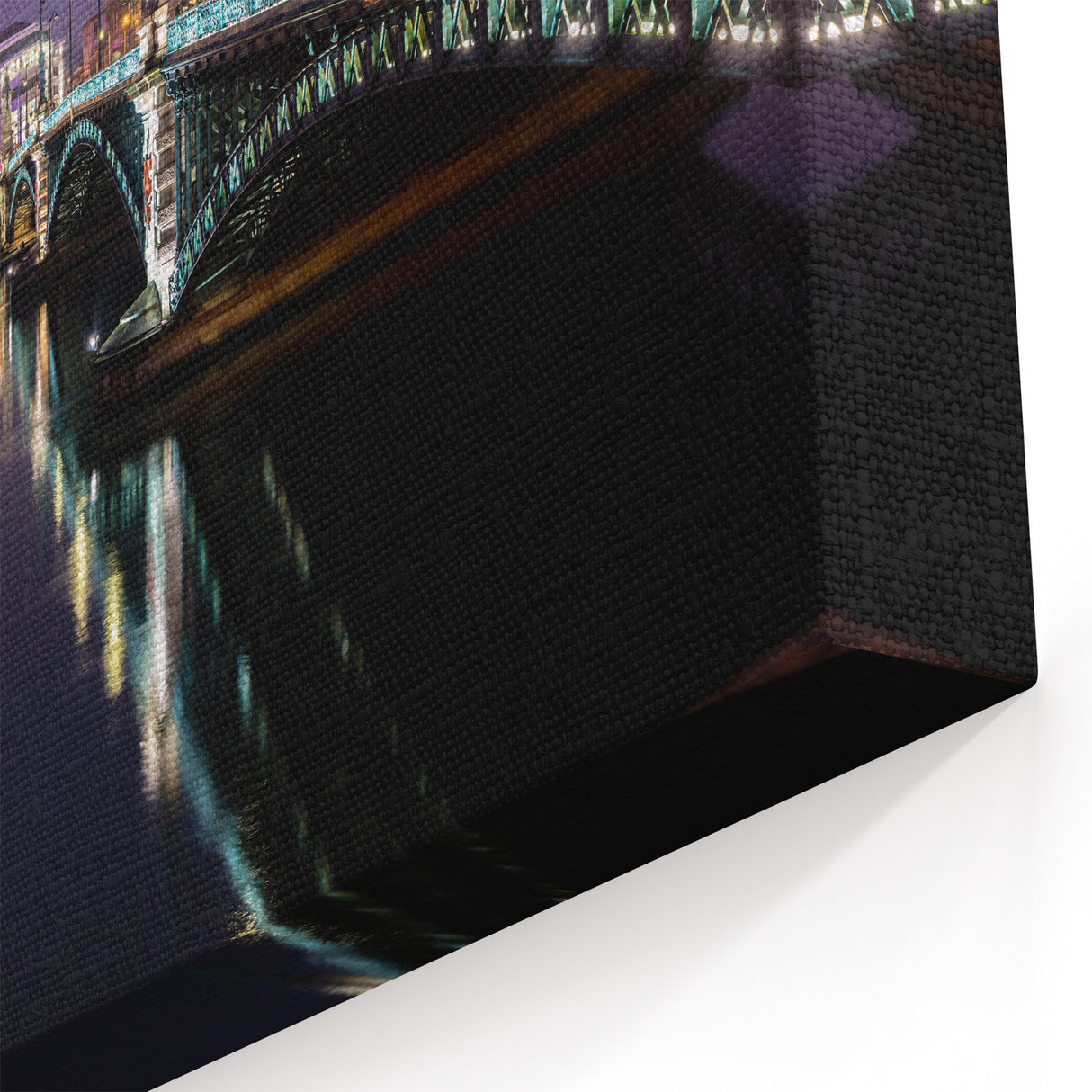 Lyon Wall Art - Illuminated Night View of Bridge and City Landmarks