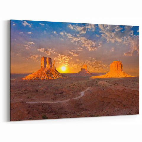 Sunset Monument Valley Art – Arizona Landscape Paintings Sedona Wall Art