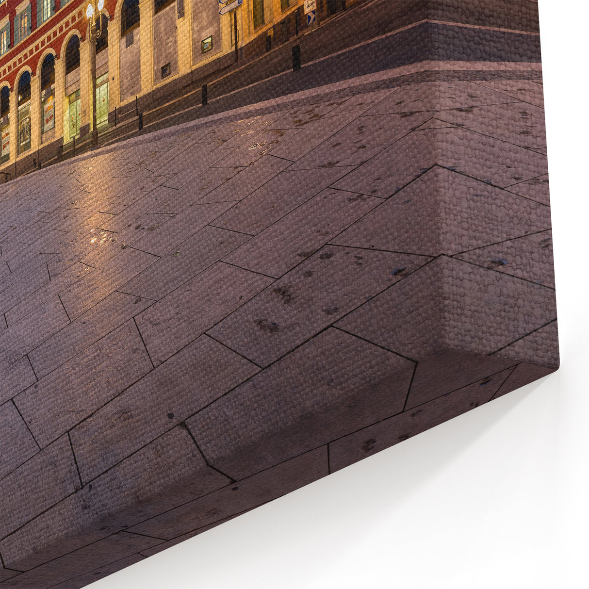 Nice Landmark Art - Evening City Square in French Riviera Print