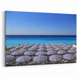 Nice France Wall Decor - Blue Beach Umbrellas and Mediterranean Sea