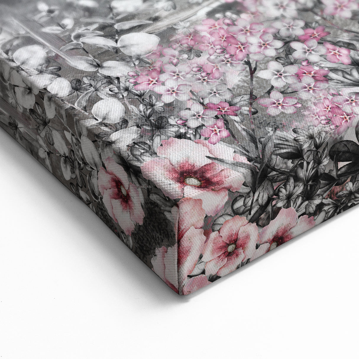 French Wall Decor - Paris Cityscape with Floral Rose Garden Art