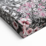 French Wall Decor - Paris Cityscape with Floral Rose Garden Art