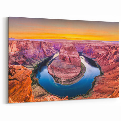 Iconic Arizona Wall Decor - Horseshoe Bend Wall Art with Sunset Colors
