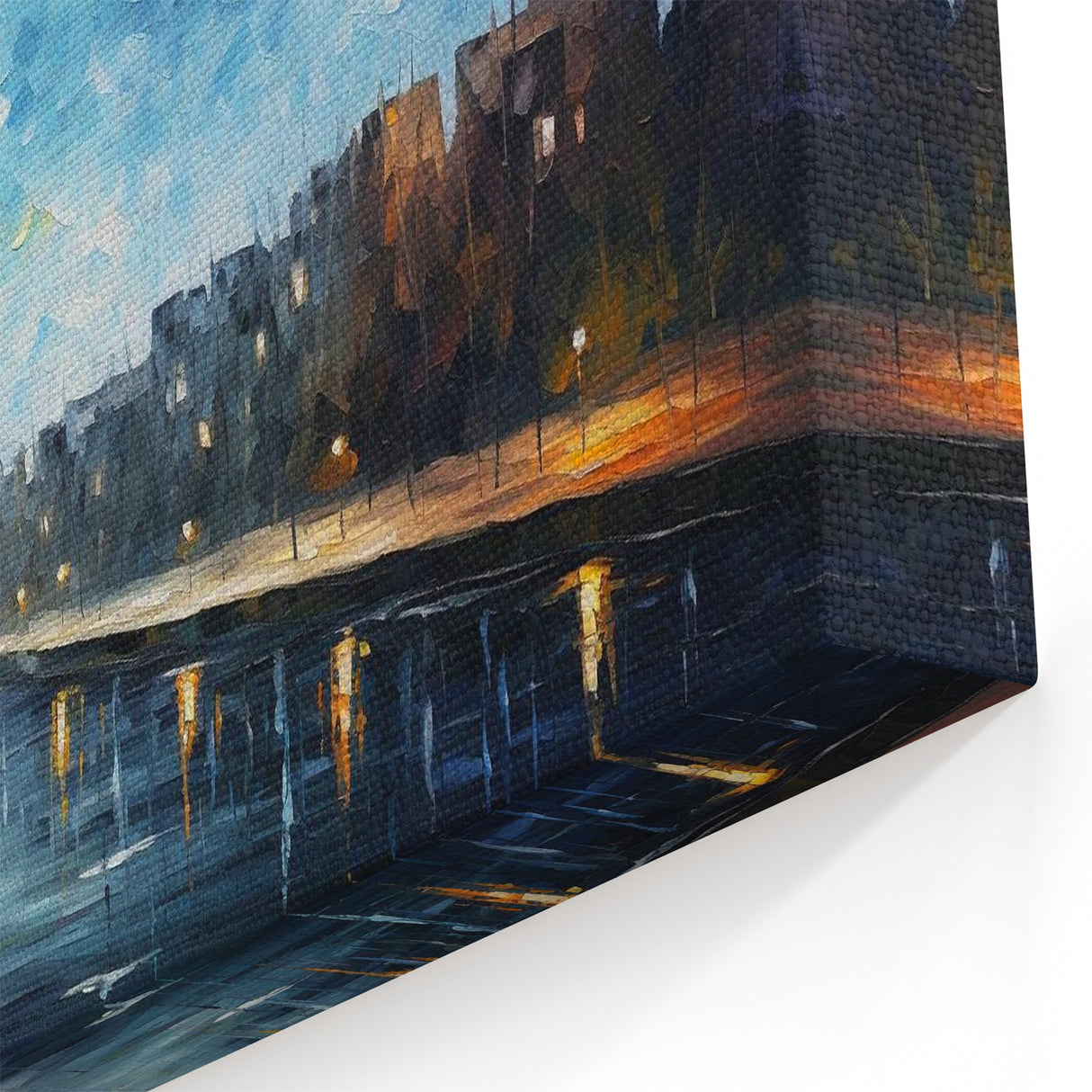 Paris Canvas Prints - Eiffel Tower at Night with Moonlit Sky Art