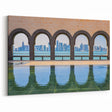 Middle Eastern Art - Doha Skyline Through Arches Canvas Print