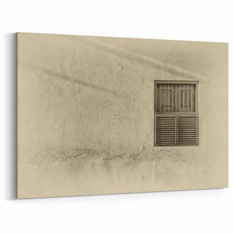 Desert Landscape Art - Qatari Cultural Window Canvas Print