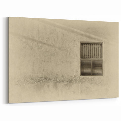 Desert Landscape Art - Qatari Cultural Window Canvas Print
