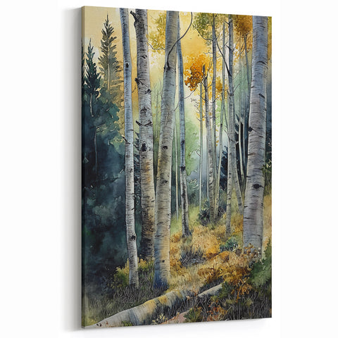 Serene Aspen Forest with Soft Autumn Colors - Aspen Nature Photography