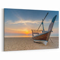 Sunset Serenity in Doha - Traditional Boat Canvas Print
