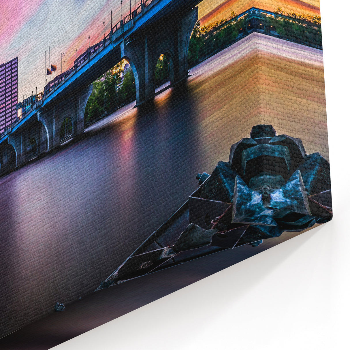 Connecticut Photography - Hartford Skyline at Sunset Connecticut Canvas Art