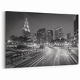 Connecticut Art Prints - Black and White Hartford Cityscape Night Photography