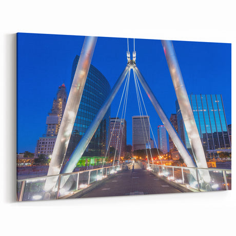 Connecticut Art Prints - Modern Bridge in Downtown Hartford Connecticut Photography