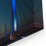 Delaware Landscape Canvas - Illuminated Bridge at Night Scenic Print