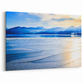 Bavarian Alps Art - Frozen Lake in Winter with Mountain Backdrop