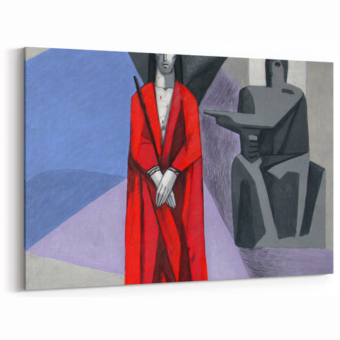 Bavaria Canvas Prints - Expressionist Religious Scene in Bold Red