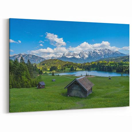 Germany Landscape Prints – Alpine Cabin and Bavarian Mountain Scene