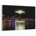 Auckland Fireworks Spectacle - Nighttime Cityscape Canvas