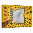 Berlin Skyline Art - Vibrant Yellow Courtyard in Modern Berlin Photography