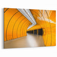 German Cityscape Canvas - Vibrant Munich Subway Architecture in Orange
