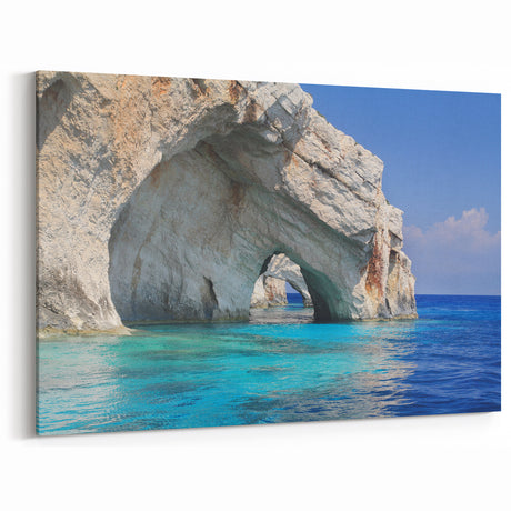 Greek Scenery Art - Iconic Sea Arch in Zakynthos Coastline