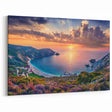 Greek Scenery Art - Sunset Over Bay and Hillside Landscape