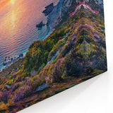 Greek Scenery Art - Sunset Over Bay and Hillside Landscape
