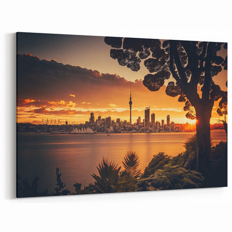 Auckland Skyline Print - New Zealand Art