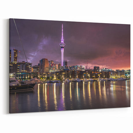 Auckland Skyline Print - Twilight City Art