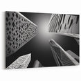 Modern Saudi Arabian Architecture Art - Black with White Urban Skyscrapers