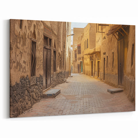 Traditional Saudi Arabian Alley Art - Desert Architecture Pathway Print