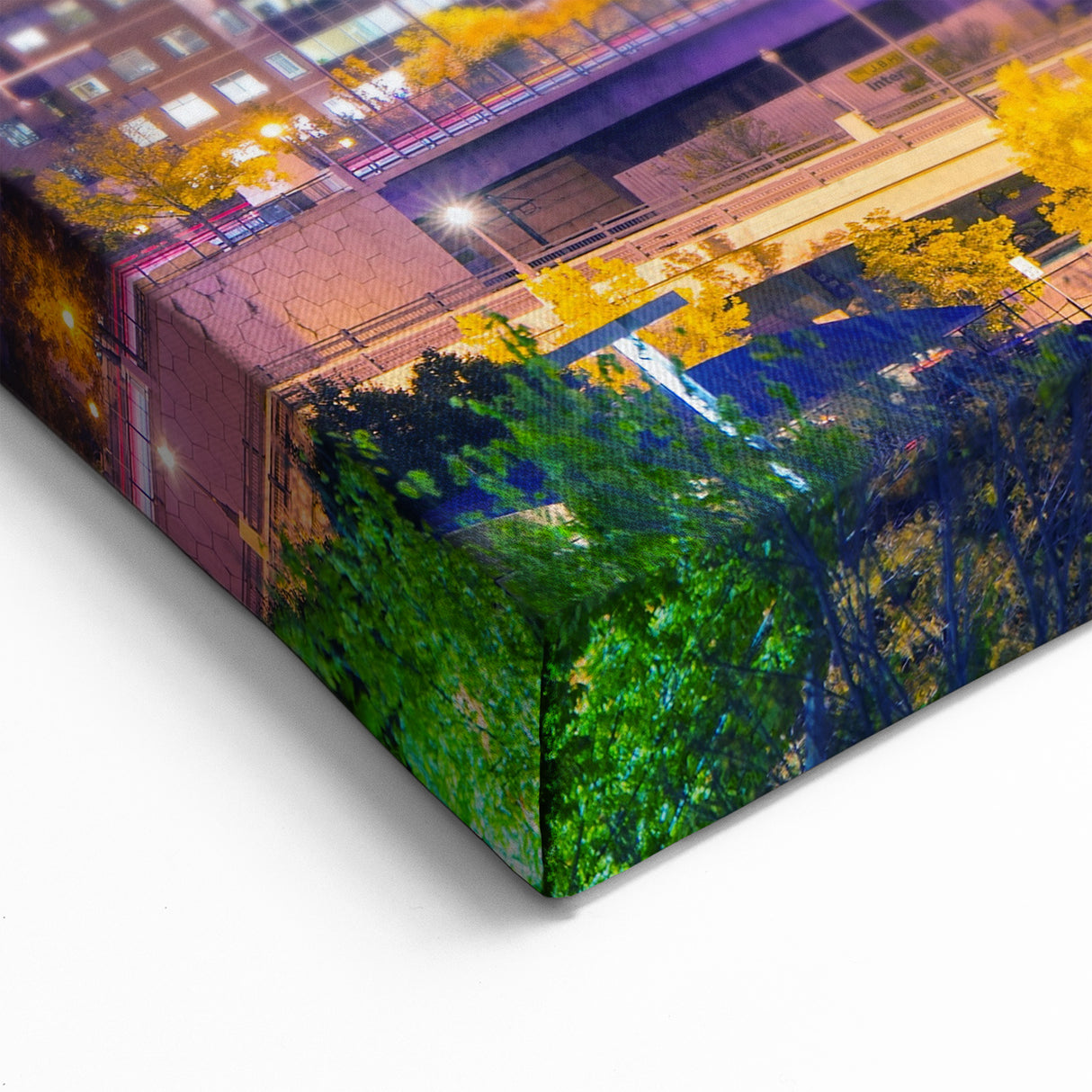 Denver Skyline Art at Night with Full Moon - Mile High City Artwork Print