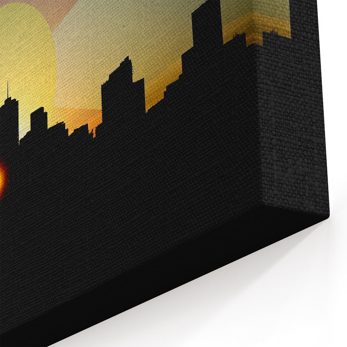 Denver Skyline Silhouette at Sunset with Colorado Logo - Wall Art