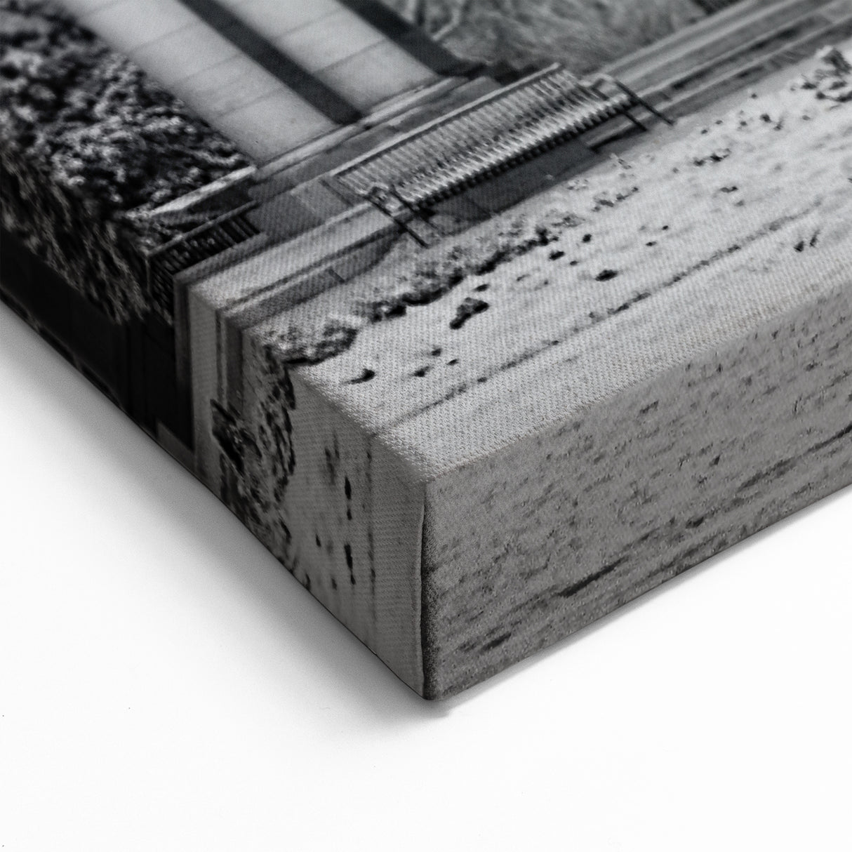 Snowy Architecture in Denver Park - Black and White Colorado Wall Art