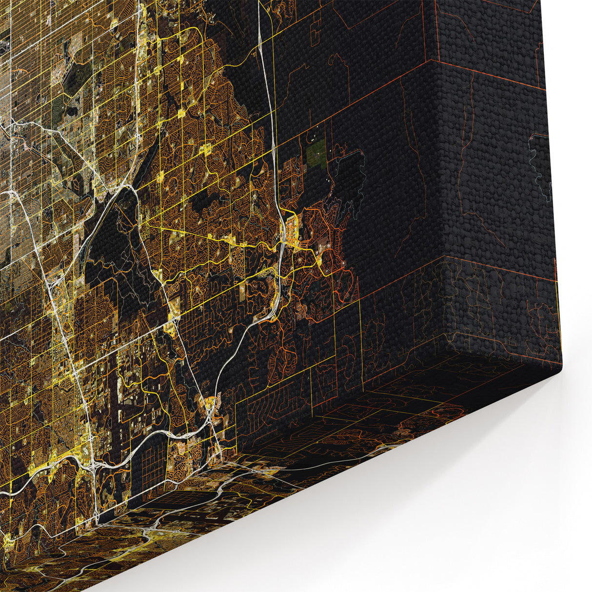 Denver City Map Art - Stunning Aerial Night View Wall Decor Print