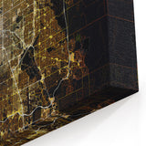 Denver City Map Art - Stunning Aerial Night View Wall Decor Print
