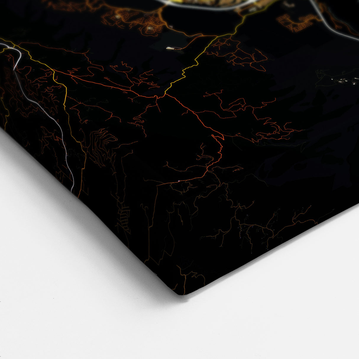 Denver City Map Art - Stunning Aerial Night View Wall Decor Print