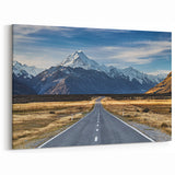 New Zealand Travel Art - Scenic Road to Canterbury Mountains Photography Print