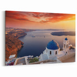 Santorini Wall Art - Scenic Santorini Prints with Sunset Horizon