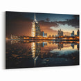 Burj Al Arab Nightscape Art - Dubai Luxury Hotel Canvas Prints
