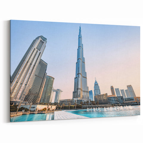 Modern Dubai Art Print - Burj Khalifa and Skyline in Soft Morning Light