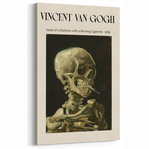 Vincent van Gogh Wall Art - Skeleton with Cigarette, Canvas Print