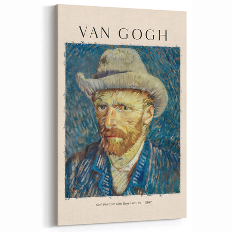 Vincent van Gogh Wall Art - Self-Portrait with Grey Felt Hat, Canvas Print
